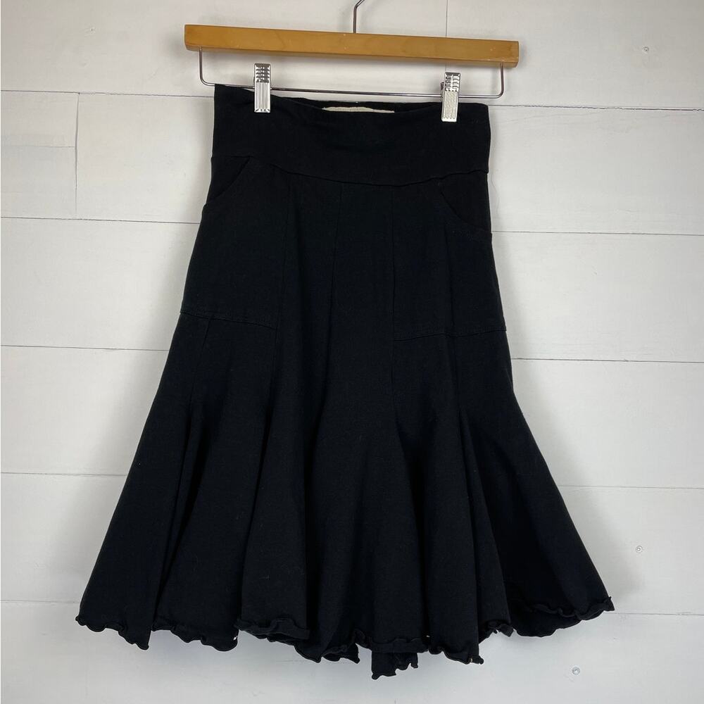 Effie's Heart Black The Seven Year Skirt Paneled Swing Cotton Blend Pockets S